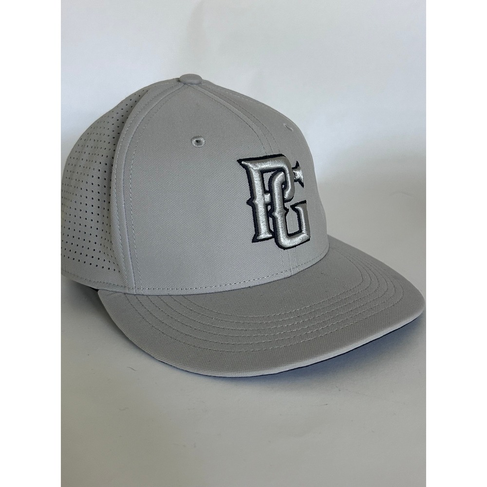 PG Perfect Game Gray Baseball Embroidered Fitted Cap Hat Medium Large